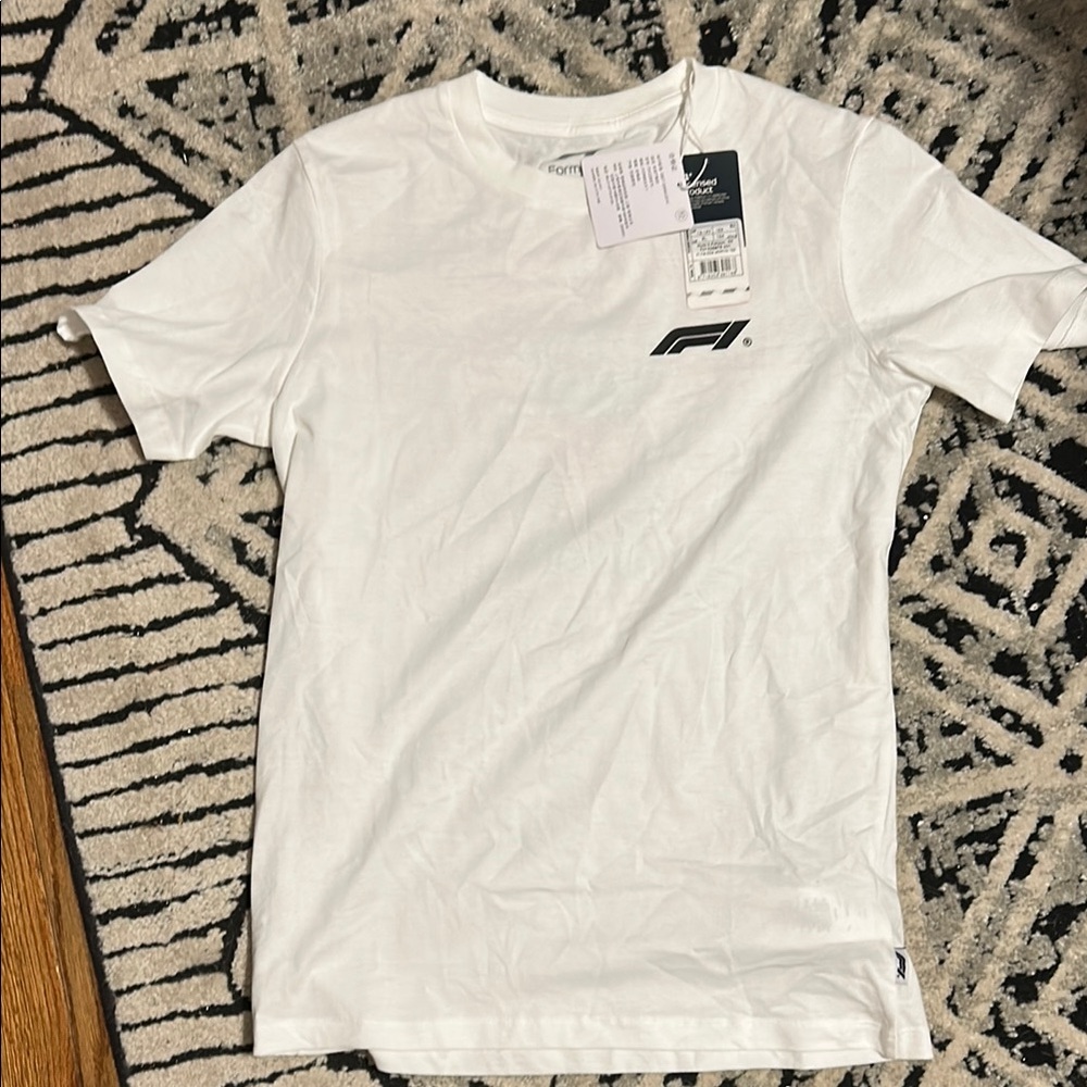 White  F1 T-Shirt with Logo